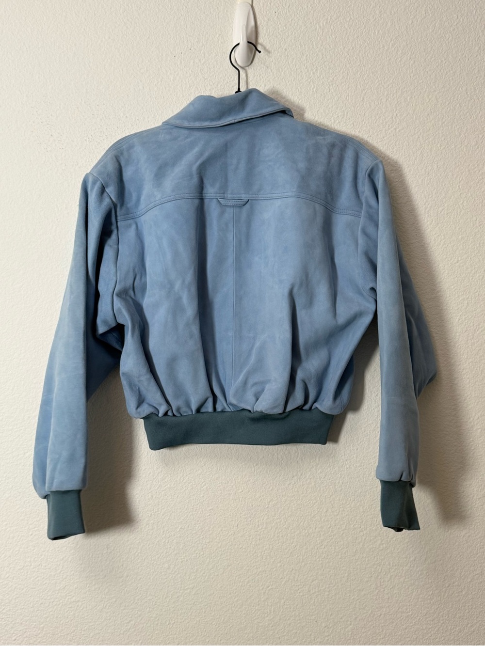 Helsa The Suede Zip Bomber Jacket Faded Denim Blue Leather XS Revolve - Picture 3 of 9